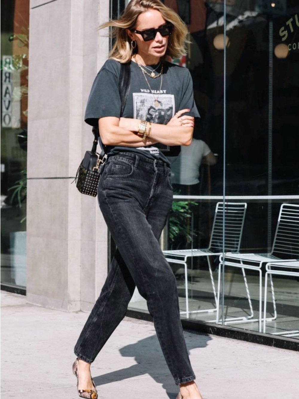 Anine Bing Georgie Mohawk Wild Heart Tee Size XS - Picture 3 of 6